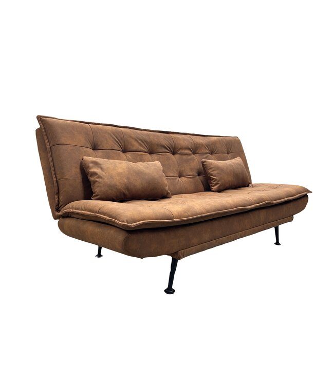 Invicta Interior Slaapbank JAZZ 195 cm 3-zits microvezel bruin - 47525