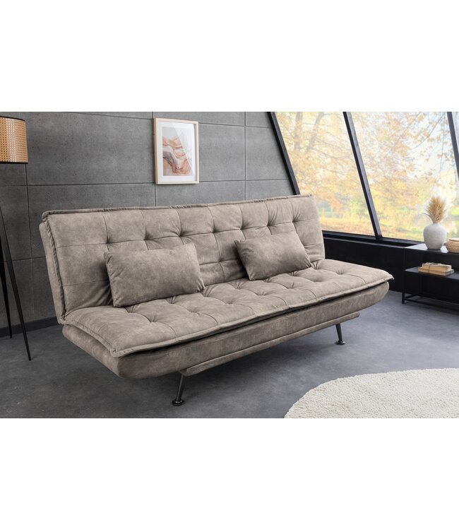 Invicta Interior Slaapbank JAZZ 195 cm 3-zits microvezel taupe - 47526