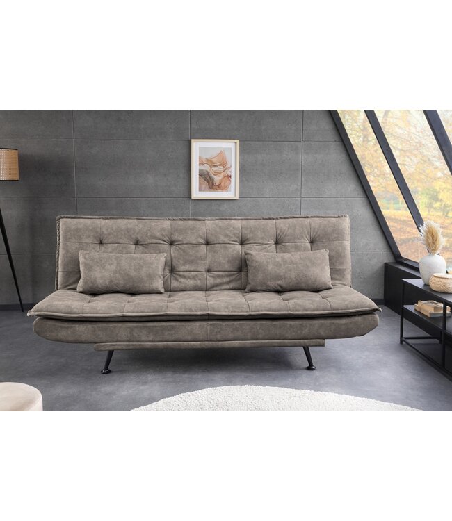 Invicta Interior Slaapbank JAZZ 195 cm 3-zits microvezel taupe - 47526