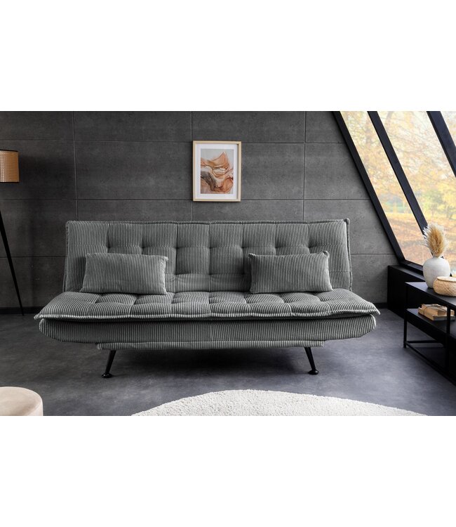 Invicta Interior Slaapbank JAZZ 195 cm 3-zits, corduroy grijs - 47524