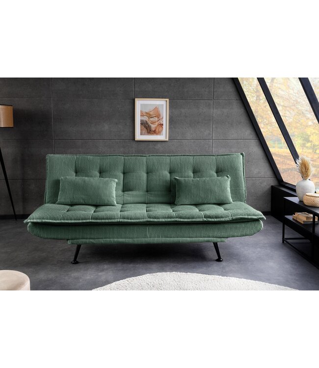 Invicta Interior Slaapbank JAZZ 195 cm 3-zits, koordgroen - 47523