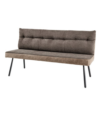 Invicta Interior Bank BIG GEORGE 160 cm plat geweven stof met veerkrachtige kern fluweel taupebruin - 44716