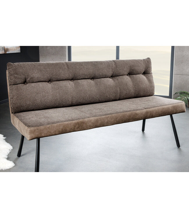 Invicta Interior Bank BIG GEORGE 160 cm plat geweven stof met veerkrachtige kern fluweel taupebruin - 44716