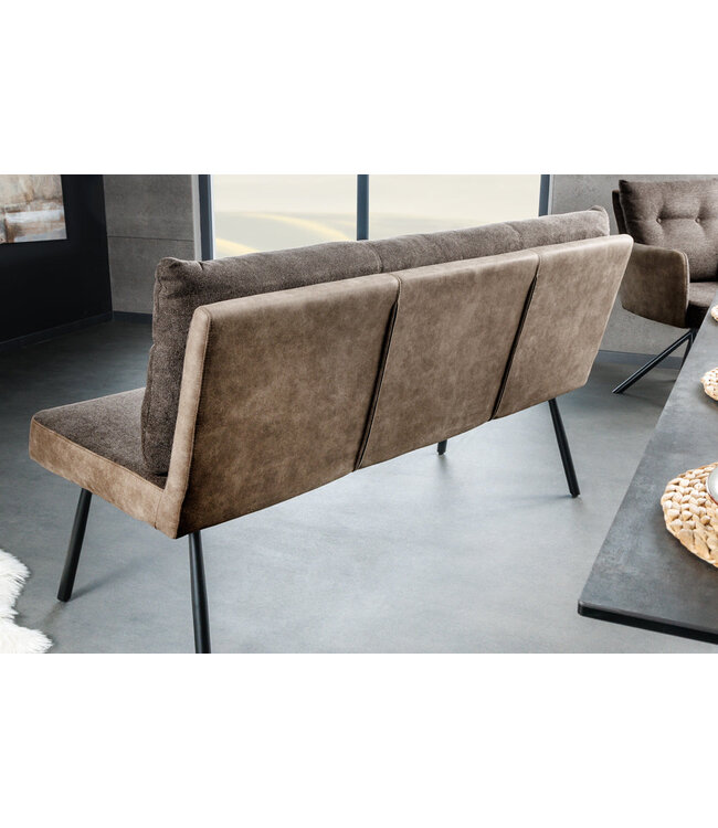 Invicta Interior Bank BIG GEORGE 160 cm plat geweven stof met veerkrachtige kern fluweel taupebruin - 44716