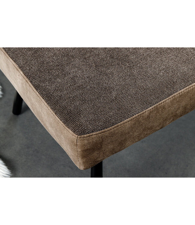 Invicta Interior Bank BIG GEORGE 160 cm plat geweven stof met veerkrachtige kern fluweel taupebruin - 44716