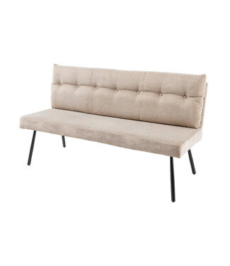 Invicta Interior Bank BIG GEORGE 160 cm plat geweven stof met veerkrachtige kern, fluweel, champagnebeige - 44014