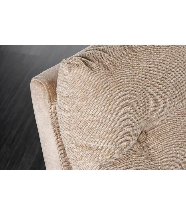 Invicta Interior Bank BIG GEORGE 160 cm plat geweven stof met veerkrachtige kern, fluweel, champagnebeige - 44014
