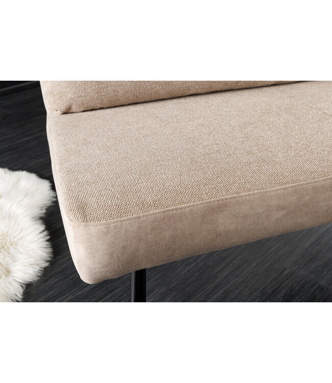 Invicta Interior Bank BIG GEORGE 160 cm plat geweven stof met veerkrachtige kern, fluweel, champagnebeige - 44014