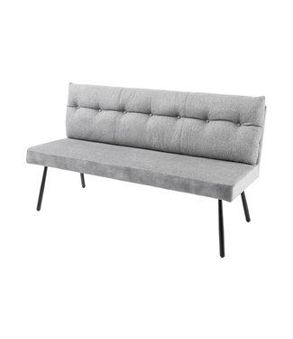 Invicta Interior Bank BIG GEORGE 160 cm plat geweven stof met veerkrachtige kern, fluweelgrijs - 44013