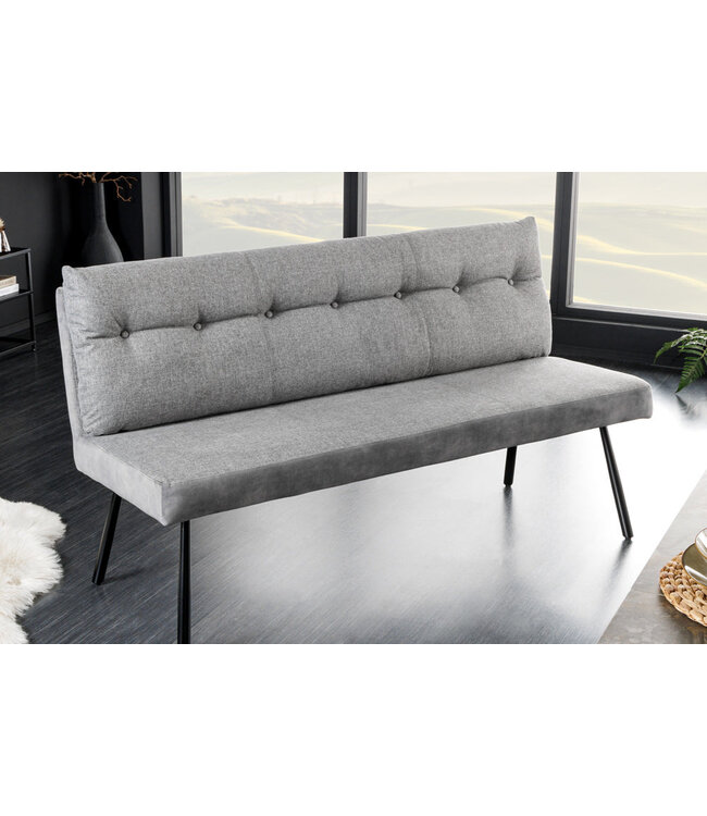 Invicta Interior Bank BIG GEORGE 160 cm plat geweven stof met veerkrachtige kern, fluweelgrijs - 44013