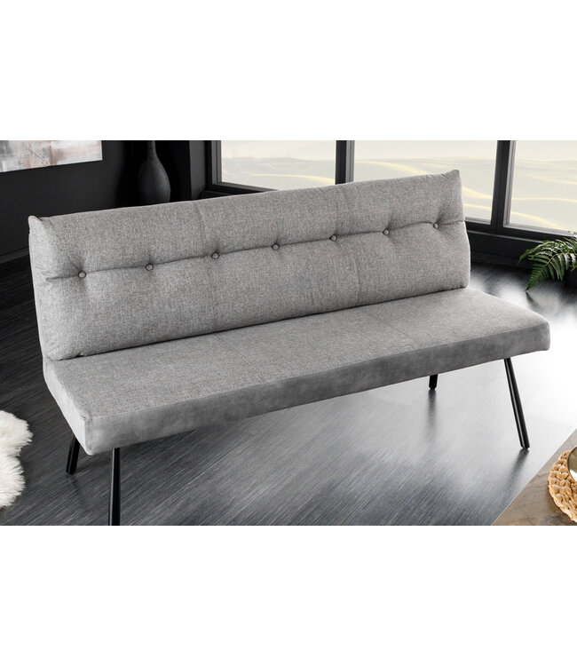 Invicta Interior Bank BIG GEORGE 160 cm plat geweven stof met veerkrachtige kern, fluweelgrijs - 44013