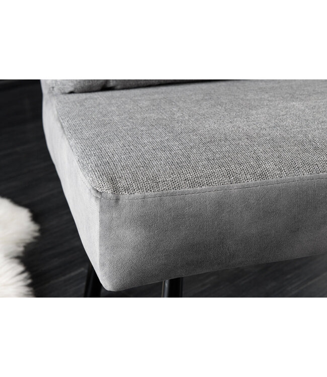 Invicta Interior Bank BIG GEORGE 160 cm plat geweven stof met veerkrachtige kern, fluweelgrijs - 44013