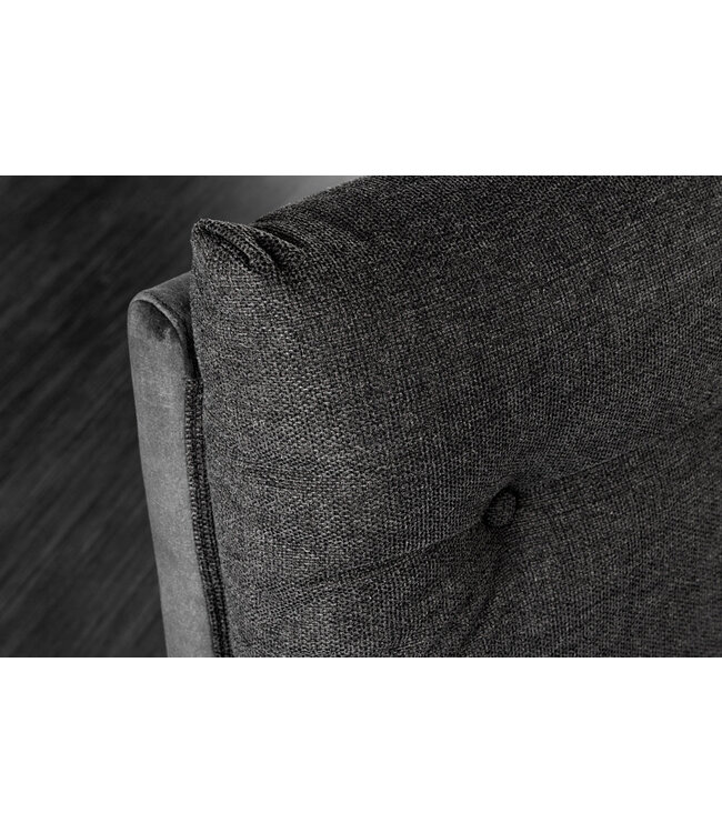 Invicta Interior Bank BIG GEORGE 160cm plat geweven stof met verende kern fluweel antraciet - 44012