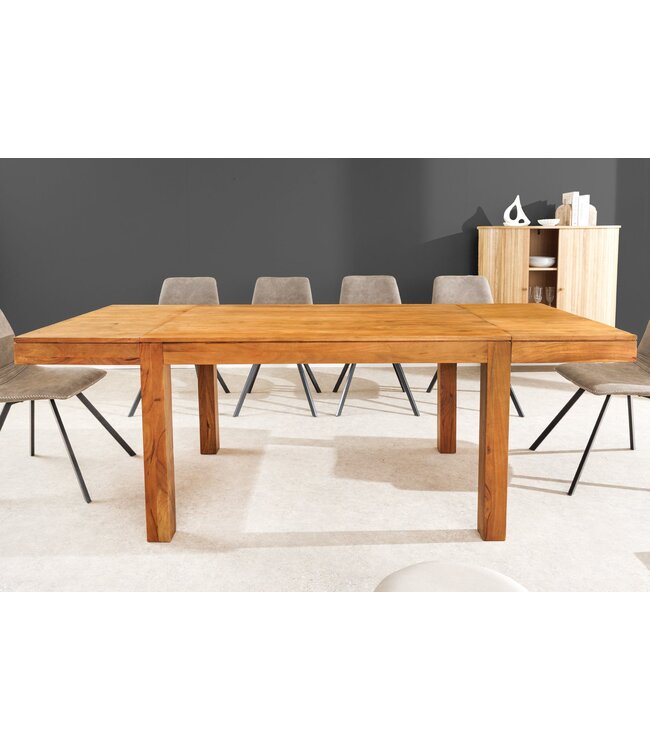 Invicta Interior Eettafel PURE 120-200 cm uitschuifbaar, acaciahout 95 mm, natuurlijke honingkleurige afwerking - 47097