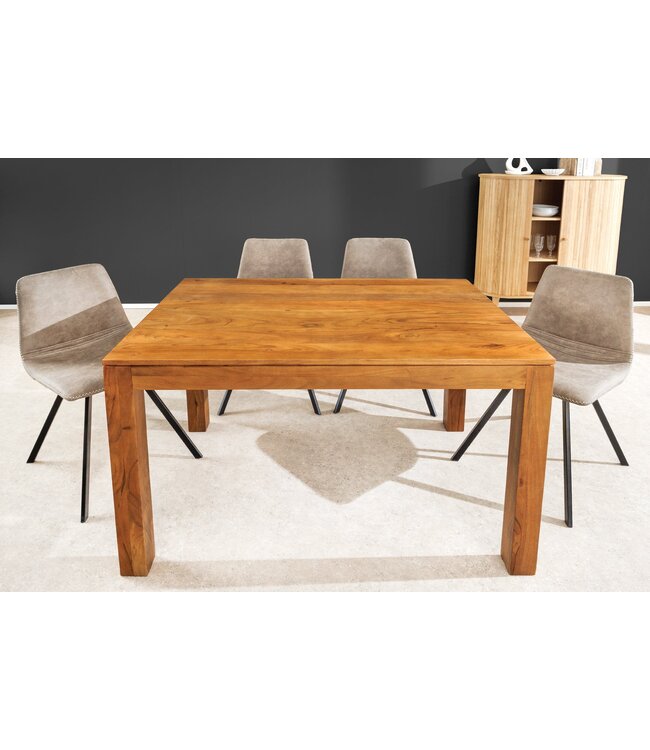 Invicta Interior Eettafel PURE 120-200 cm uitschuifbaar, acaciahout 95 mm, natuurlijke honingkleurige afwerking - 47097