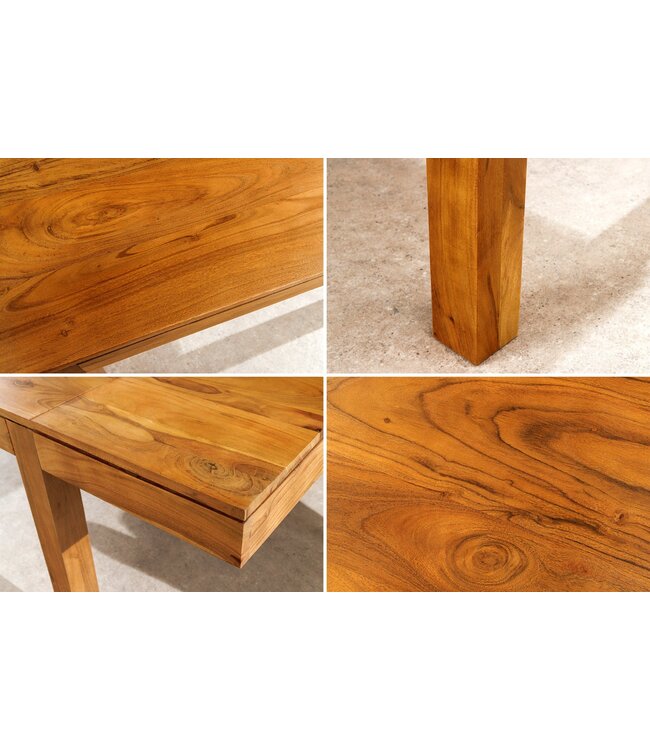Invicta Interior Eettafel PURE 120-200 cm uitschuifbaar, acaciahout 95 mm, natuurlijke honingkleurige afwerking - 47097
