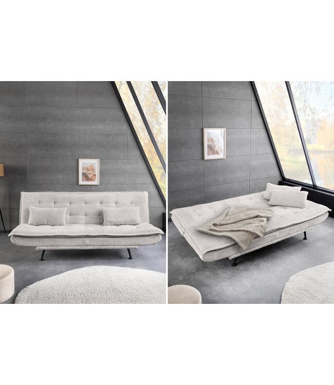 Invicta Interior Slaapbank JAZZ 195 cm, 3-zits, chenille stof, champagnebeige - 47527