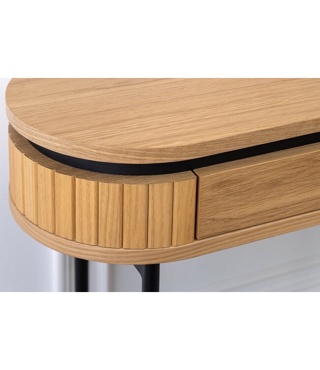 Invicta Interior Bureau ATELIER 120 cm, natuurlijke eikenhoutlook met zwart metalen frame - 47455