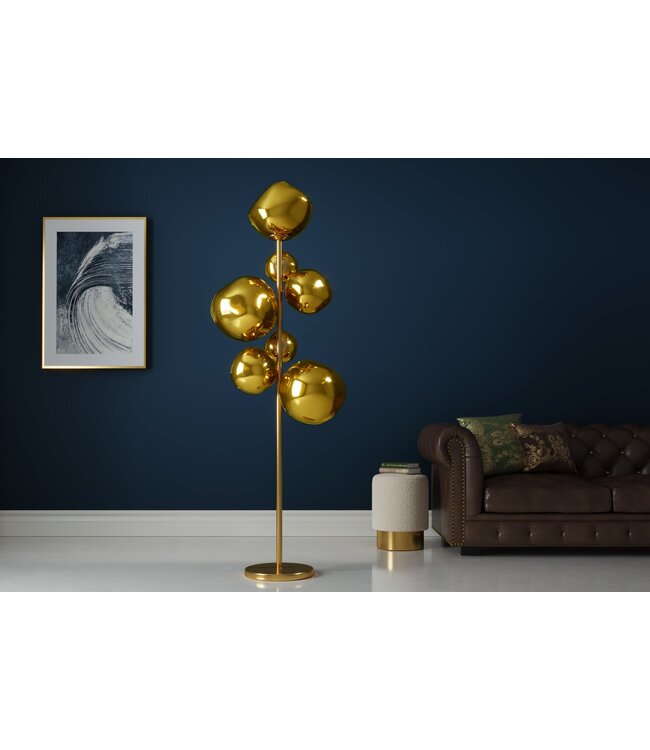 Invicta Interior Vloerlamp LIQUID DIAMOND 170 cm 7 glazen kappen stalen frame goud - 46022