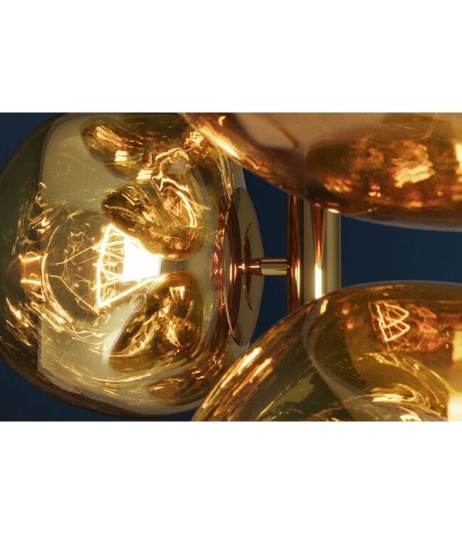 Invicta Interior Vloerlamp LIQUID DIAMOND 170 cm 7 glazen kappen stalen frame goud - 46022