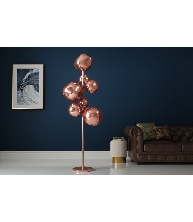 Invicta Interior Vloerlamp LIQUID DIAMOND 170 cm 7 glazen kappen stalen frame koper - 46023