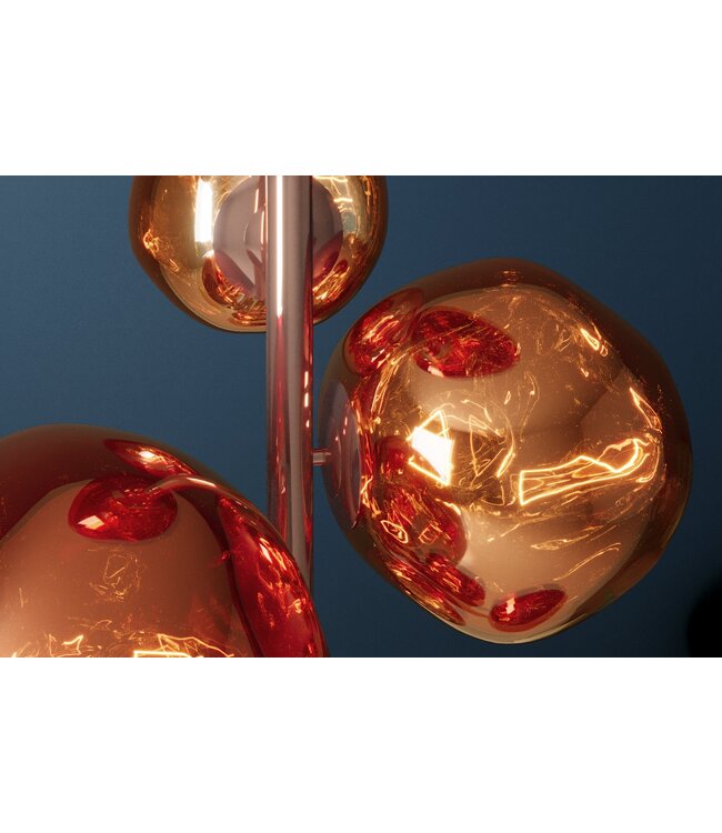 Invicta Interior Vloerlamp LIQUID DIAMOND 170 cm 7 glazen kappen stalen frame koper - 46023