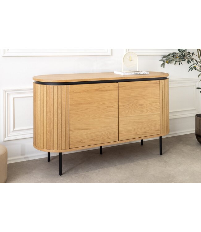 Invicta Interior Dressoir ATELIER 120 cm, natuurlijke eikenhoutlook met zwarte poten - 47452