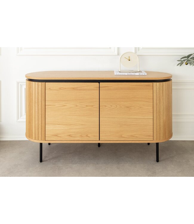 Invicta Interior Dressoir ATELIER 120 cm, natuurlijke eikenhoutlook met zwarte poten - 47452