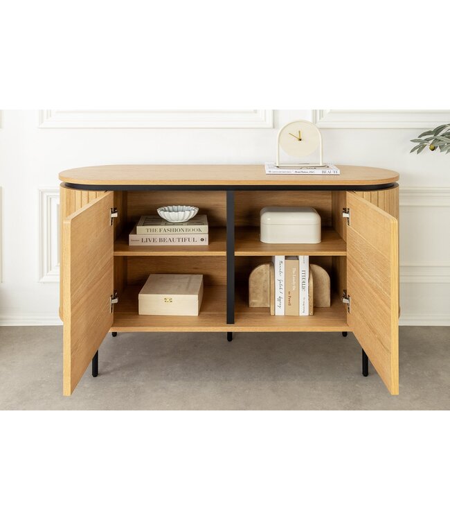 Invicta Interior Dressoir ATELIER 120 cm, natuurlijke eikenhoutlook met zwarte poten - 47452