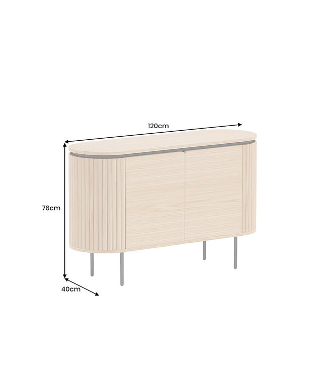 Invicta Interior Dressoir ATELIER 120 cm, natuurlijke eikenhoutlook met zwarte poten - 47452