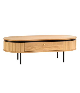 Invicta Interior Salontafel ATELIER 120 cm, natuurlijke eikenhoutlook met zwarte poten - 47457