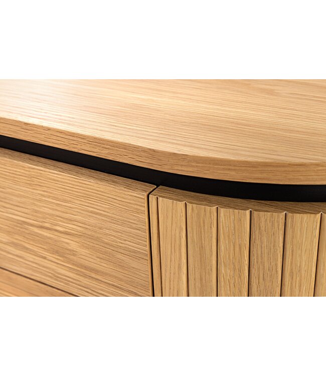 Invicta Interior Salontafel ATELIER 120 cm, natuurlijke eikenhoutlook met zwarte poten - 47457