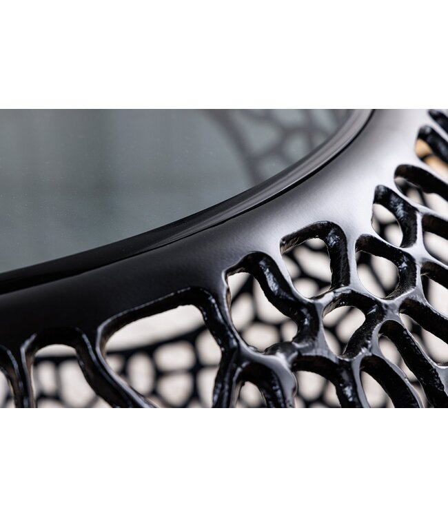 Invicta Interior Salontafel SPIN 75 cm, gehard zwart glas, zwarte voet - 44506