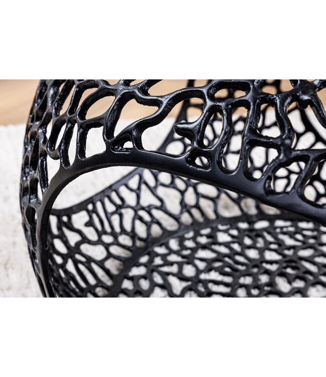 Invicta Interior Salontafel SPIN 75 cm, gehard zwart glas, zwarte voet - 44506