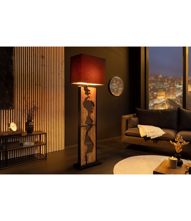 Invicta Interior Vloerlamp DESIGNED BY NATURE 165cm raintree hout naturel zwart - 46936