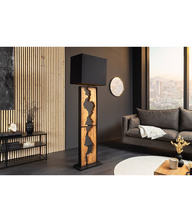 Invicta Interior Vloerlamp DESIGNED BY NATURE 165cm raintree hout naturel zwart - 46936