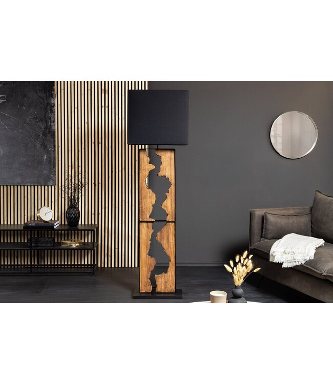 Invicta Interior Vloerlamp DESIGNED BY NATURE 165cm raintree hout naturel zwart - 46936