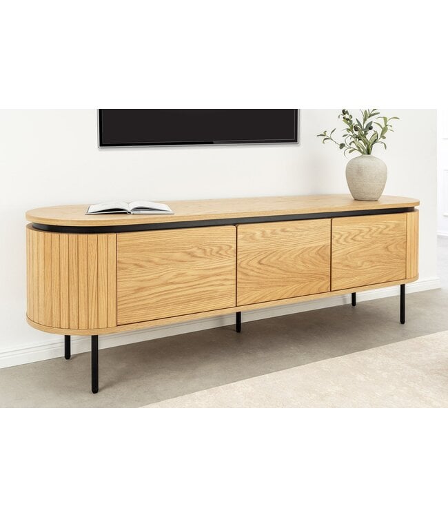 Invicta Interior TV-bord ATELIER 160 cm naturel eikenhoutlook met zwarte poten - 47450