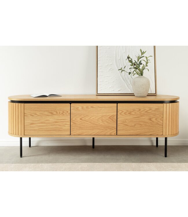 Invicta Interior TV-bord ATELIER 160 cm naturel eikenhoutlook met zwarte poten - 47450