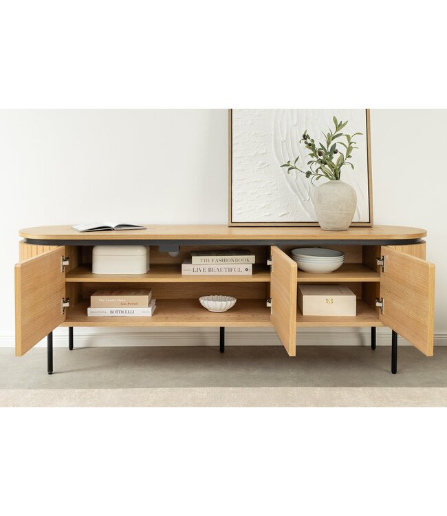 Invicta Interior TV-bord ATELIER 160 cm naturel eikenhoutlook met zwarte poten - 47450