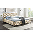 Invicta Interior Bed MODERN BAROCK 180x200cm fluweel champagne in chesterfield-stijl - 46409