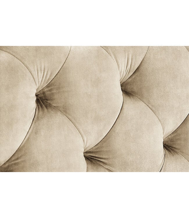 Invicta Interior Bed MODERN BAROCK 180x200cm fluweel champagne in chesterfield-stijl - 46409