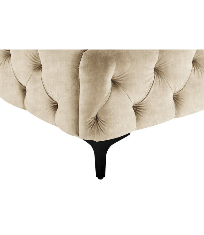 Invicta Interior Bed MODERN BAROCK 180x200cm fluweel champagne in chesterfield-stijl - 46409