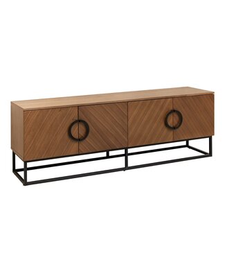 Invicta Interior TV-onderkast GRANDEZZA 180 cm, walnoothoutlook met zwart metalen frame - 46557