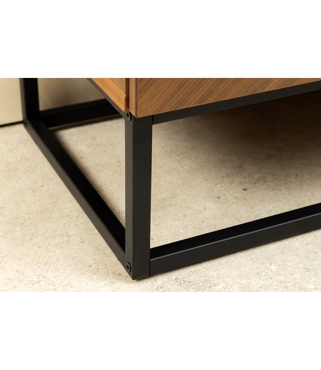 Invicta Interior TV-onderkast GRANDEZZA 180 cm, walnoothoutlook met zwart metalen frame - 46557