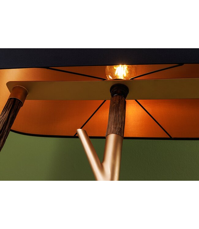 Invicta Interior Vloerlamp WARDROBE 150cm, frame naturel goud met lampenkap zwart goud - 45897