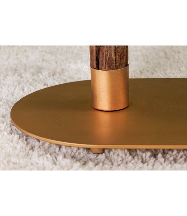 Invicta Interior Vloerlamp WARDROBE 150cm, frame naturel goud met lampenkap zwart goud - 45897