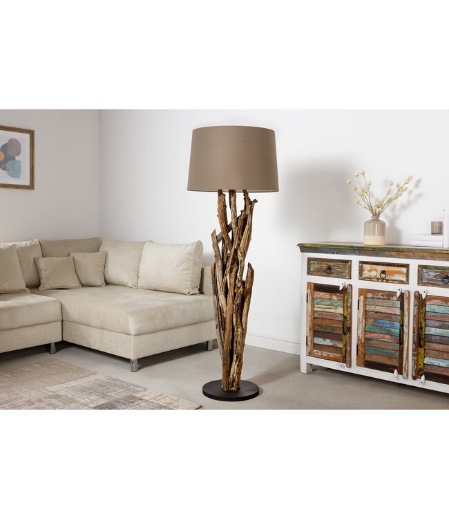 Invicta Interior Staande lamp WILD NATURE 150 cm teakhout zonder lampenkap - 42004-1