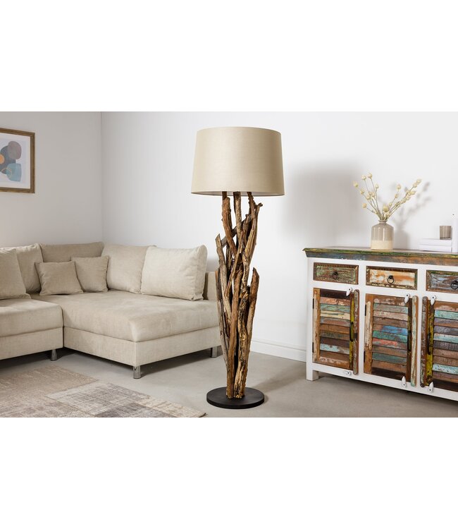 Invicta Interior Staande lamp WILD NATURE 150 cm teakhout zonder lampenkap - 42004-1