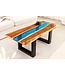 Invicta Interior Salontafel LIQUID 110cm acaciahout blauwe epoxystrip - 45680